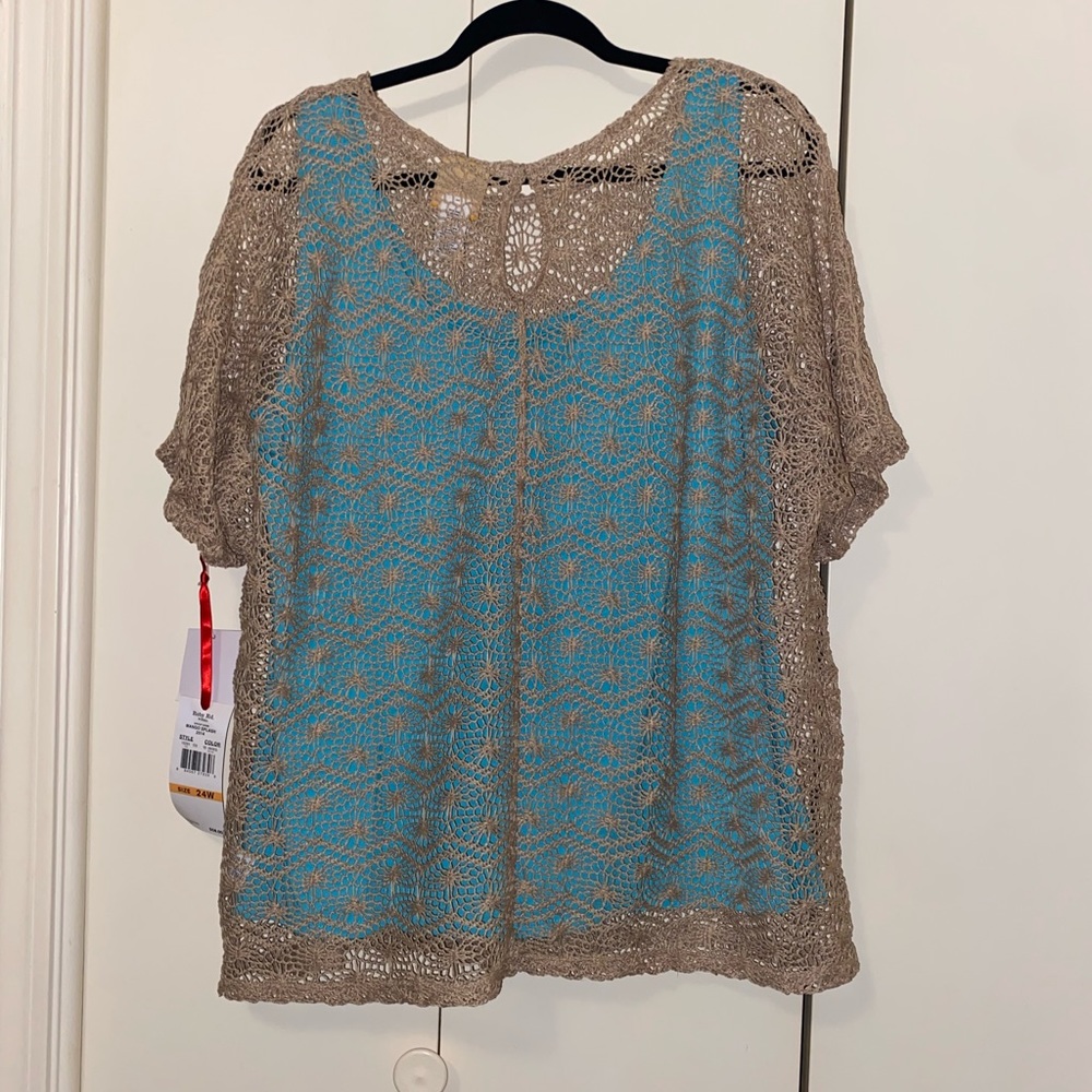 🍂♦️NWT Ruby Rd. Woman Netted Layered Top🍂 - Picture 8 of 10